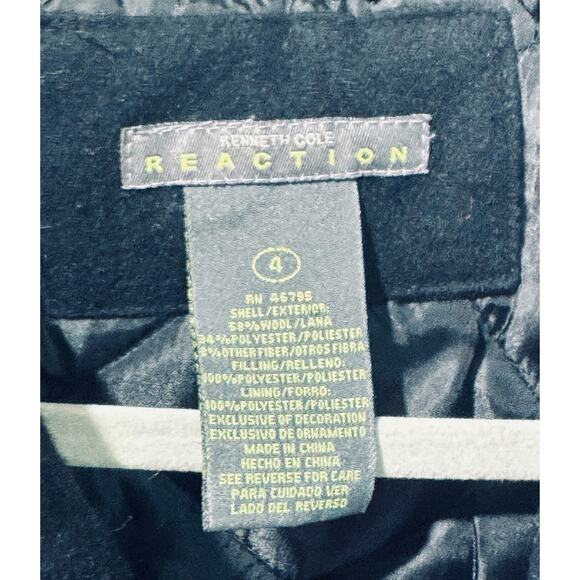 Kenneth Cole Reaction Wool Blend Black Double Breasted & Pockets Coat Boys Sz 4 - Picture 11 of 12
